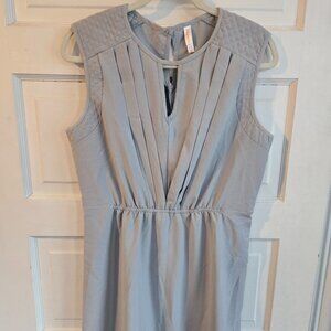 👗 Chic Sleeveless Pleated Waist Mini Dress - Soft Gray - Large